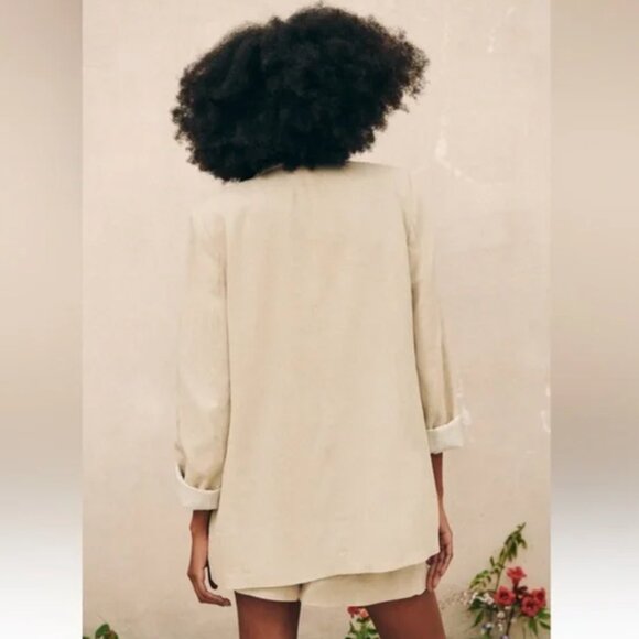 Zara Linen Blazer with Roll up Sleeves - Picture 4 of 11